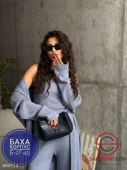 Костюм женский тройка майка брюки и кардиган - Bruno фото 5