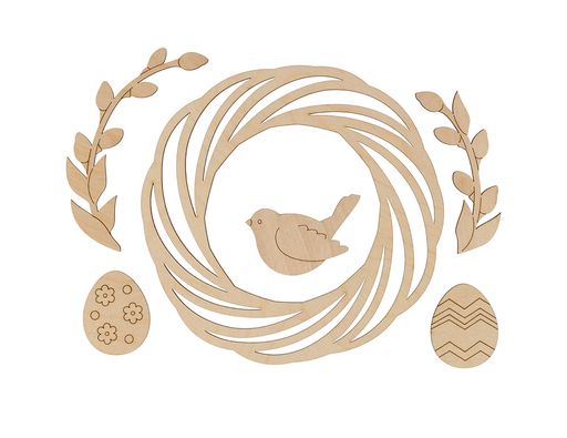 Заготовка для декорирования Mr. Carving ВД-854 Венок Пасхальный фанера d 18 см х 0.4 см