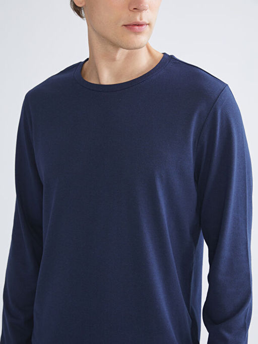 Bisiklet Yaka Uzun Kollu Erkek Ti??rt