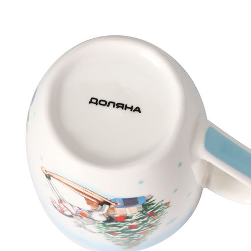 Кружка фарфоровая Доляна Новый год. Игрушки, 350 мл  фото 4