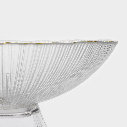 Ваза для фруктов «Фейерверк», 630 мл, 18×9 см, стекло, прозрачная