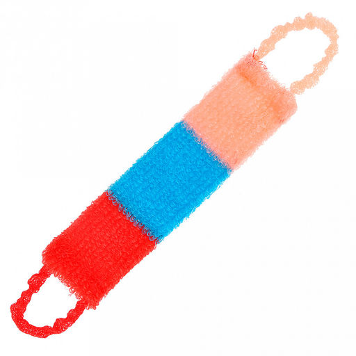 Мочалка банная Трехцветная 42х12см, полипропиленовая нить, поролон (Россия) - Домашняя мода фото 2