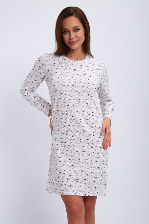 Ночная сорочка длинный рукав из кулирки Соня овечки