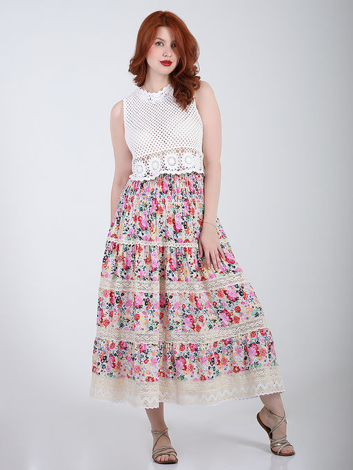 Юбка в стиле кантри больших размеров - Almond фото 5