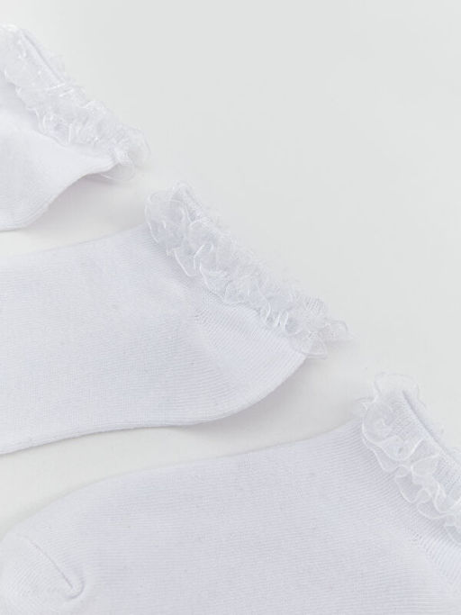 Dantel Detayl? K?z ?ocuk Patik ?orap 3l?