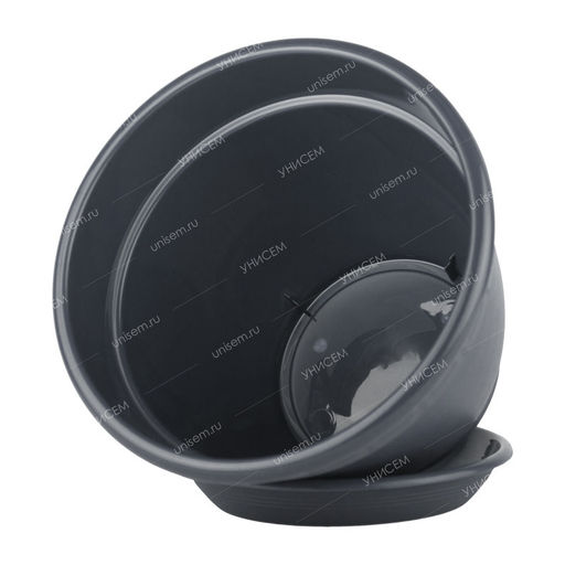 Горшок Антик 16,6л D36 антрацит с поддоном - 5пласт фото 2