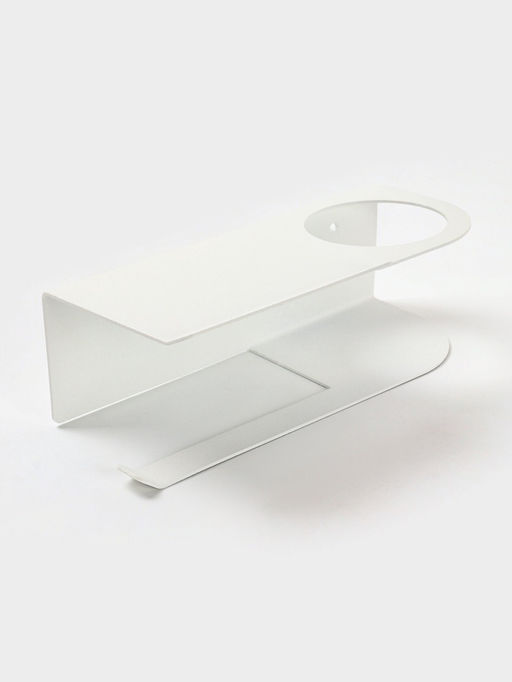 Держатель для туалетной бумаги с полочкой с отверстием для освежителя, цвет белый