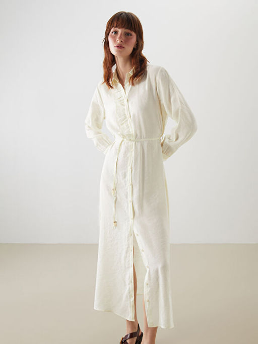 Modal Kar???ml? F?rf?rl? G?mlek Elbise