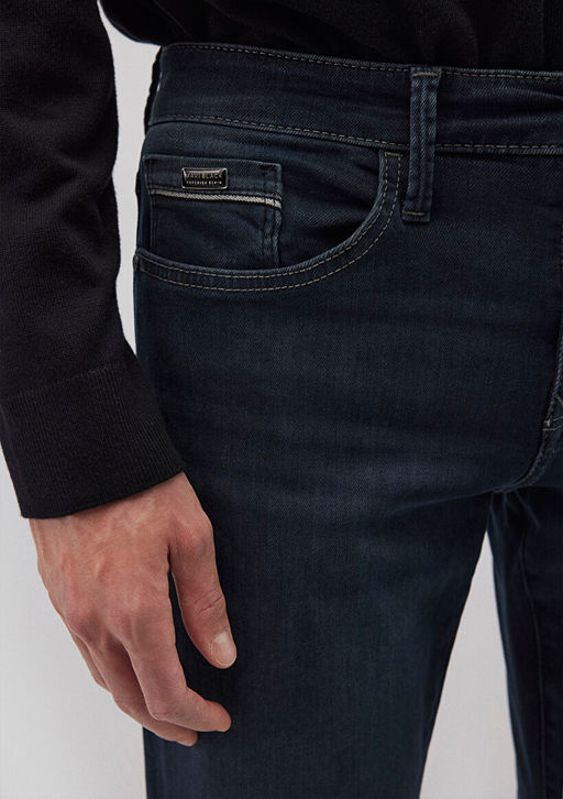 Marcus Mavi Black Golgeli Gece Mavi Jean Pantolon  фото 6