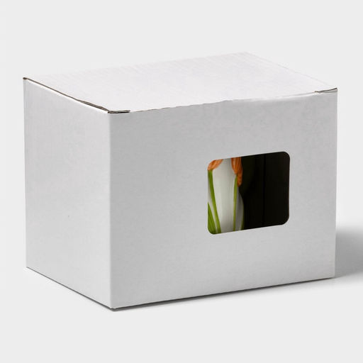 Кружка Тюльпан, 430 мл, оранжевый цветок, керамика, белая