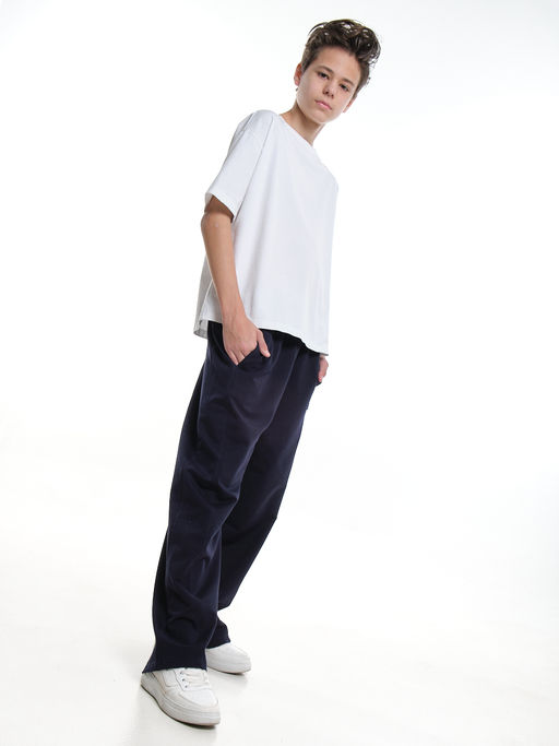 Стильные брюки для мальчика 22-7649 синий - Mini maxi фото 5