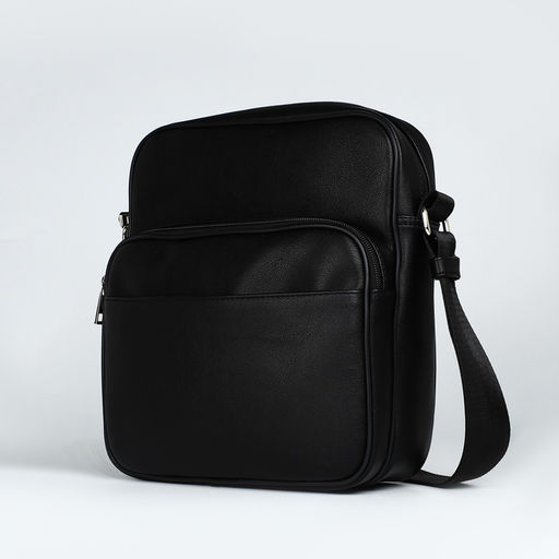 Сумка кросс-боди мужская TEXTURA, на молнии, 2 наружных кармана, 25×9×29 см, чёрная