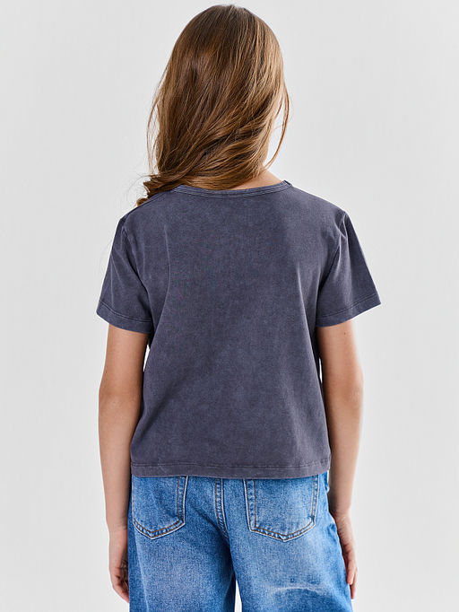 Футболка для девочек серая укороченная - Mark formelle фото 3