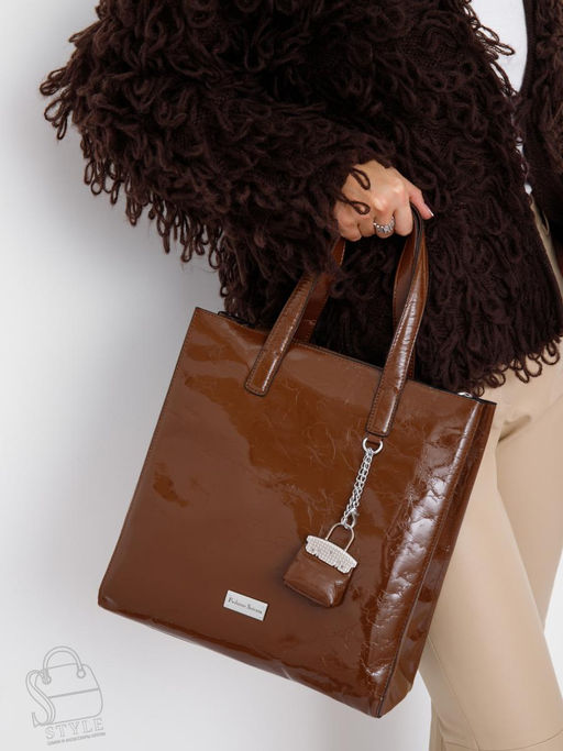 Сумка женская кожаная 91147SP brown Velina Fabbaino-Safenta в Новосибирске