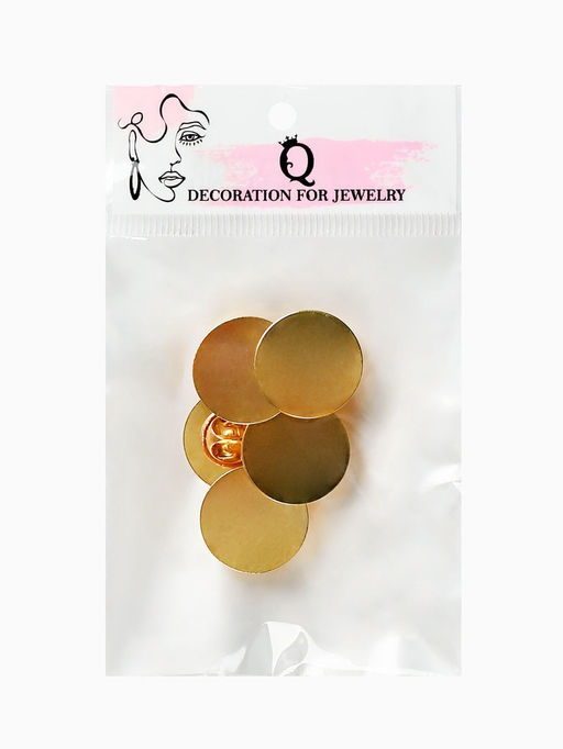 Цена за 2 шт. Основа для броши/значка (набор 5 шт.), площадка 2 см, цвет золото