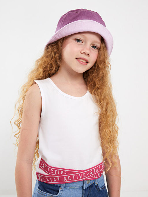 Bisiklet Yaka Bask?l? K?z ?ocuk Atlet