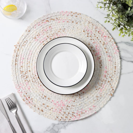 Цена за 12 шт. Салфетка сервировочная на стол Доляна Серпантин, d=38 см, цвет белый  фото 7