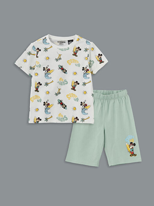 Mickey Mouse Bask?l? ?ortlu Pijama Tak?m