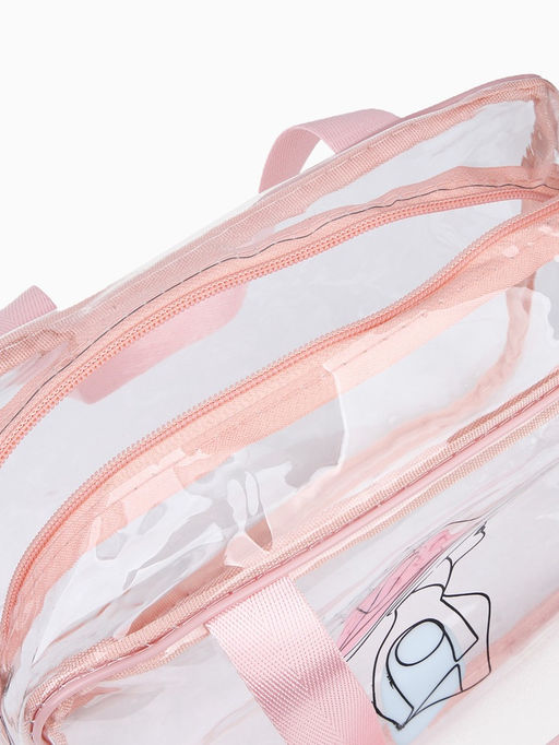 Косметичка - сумка для бассейна, с ручками, на молнии, прозрачная