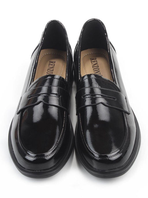 03-DYL128-2 BLACK Лоферы женские (натуральная кожа)