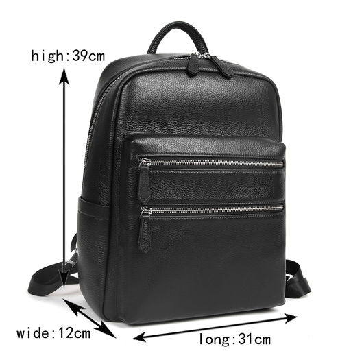 Рюкзак мужской, кожа, MIRONPAN 19163 Черный фото 2