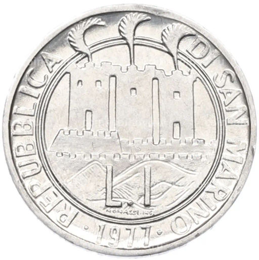 Монета 1 лира 1977 года Сан-Марино ФАО