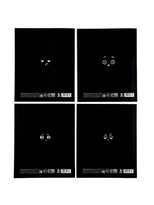 Цена за 4 шт. Тетрадь в клетку, 36 л., А5, на скрепке, блок №1 Черные тетради МИКС - Artfox study фото 4