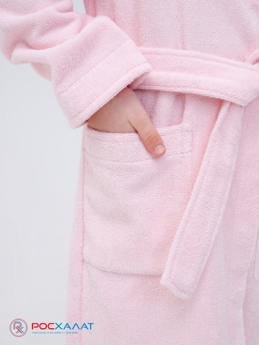 Детский махровый халат с капюшоном розовый МЗ-04 (7)