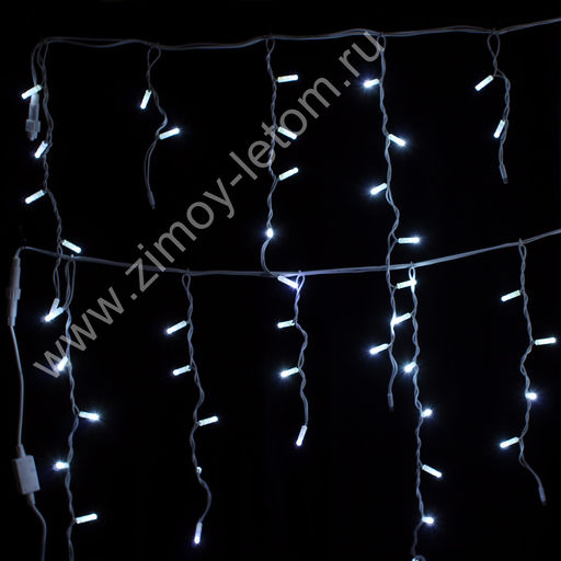 Бахрома уличная мерцающая IP65 d=3,3 мм 80 LED 3 м белый провод белая