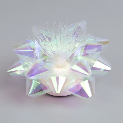 Светодиодная игрушка Бант-звезда 10 см, от батареек LR44?3, свечение мульти, перламутровая