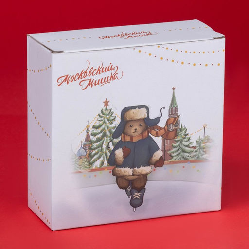 Салатник новогодний Доляна «Московский мишка», 580 мл, 15.5×6 см, фарфор, белый