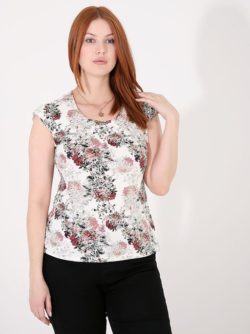 Футболка с цветочным принтом женская
