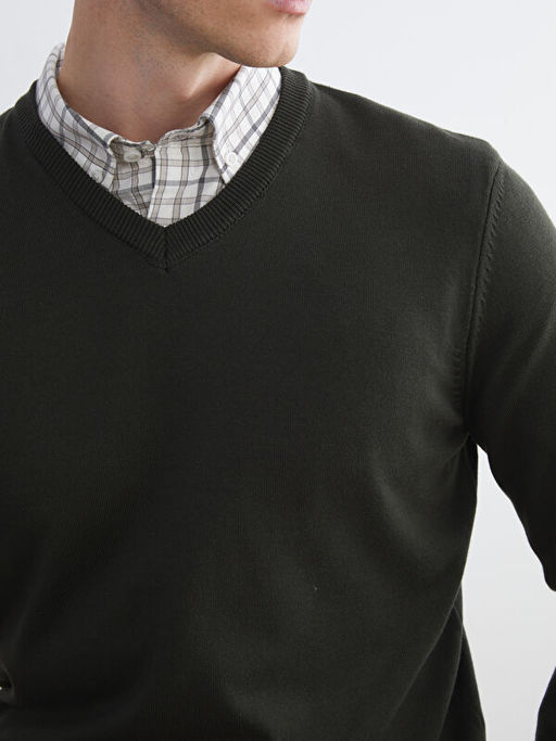 V Yaka Erkek Triko Kazak