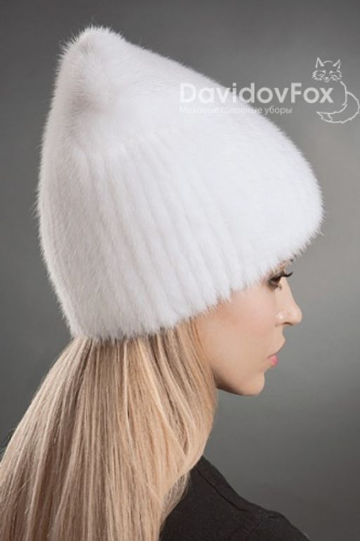 Шапка Бини норка белая