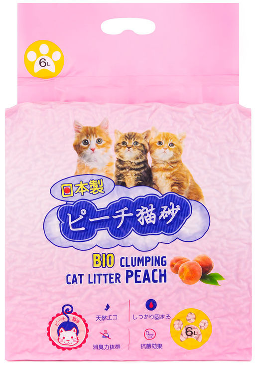 Комкующийся наполнитель Тофу Персик 6л