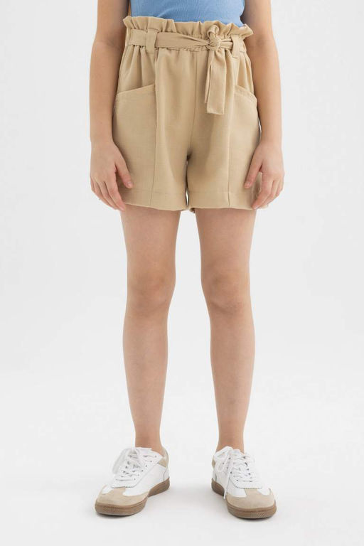 Шорты в бумажном пакете для девочек - Defacto фото 5