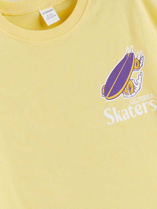 Bisiklet Yaka Bask?l? Erkek ?ocuk Ti??rt