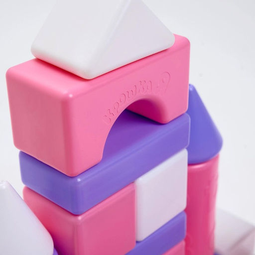 Кубики детские, пластиковые, цветные, 36 штук, 6 ? 6 см, цвет розовый - Соломон фото 9