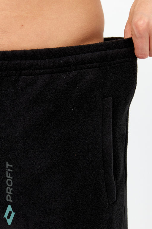 Мужские брюки утепленные, на флисе, черные