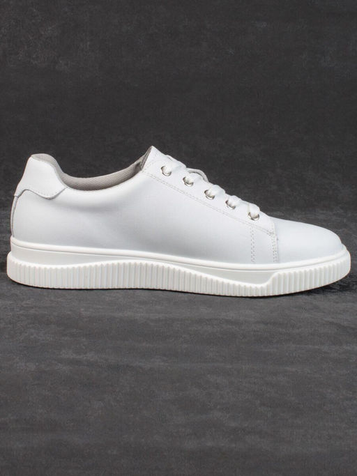 05-PDD165-1 WHITE/GRAY Кроссовки женские (натуральная кожа)