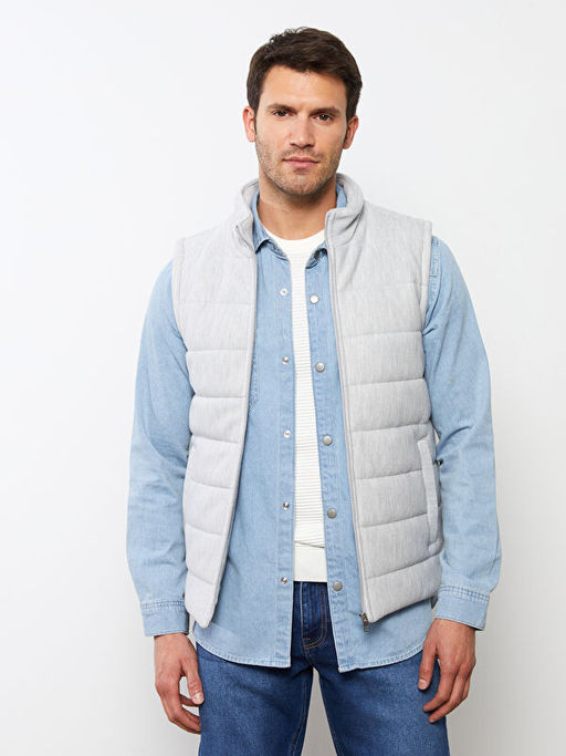 Standart Kal?p Dik Yaka Erkek Yelek