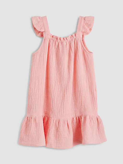 Kare Yaka Nak??l? K?z ?ocuk M?slin Elbise