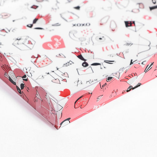 Цена за 5 шт. Коробка для печенья, Love you 18×18×3 см