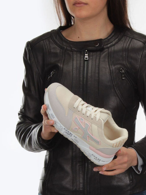 05-6026-203 BEIGE/GRAY Кроссовки женские (искусственные материалы) - No name фото 2