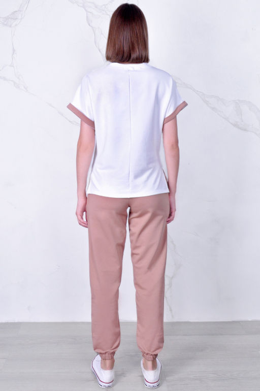 Арт. 2357 Костюм с брюками женский 44-52 (5 шт) Цвет:верх- кэмел, низ- кэмел - Калинка фото 45