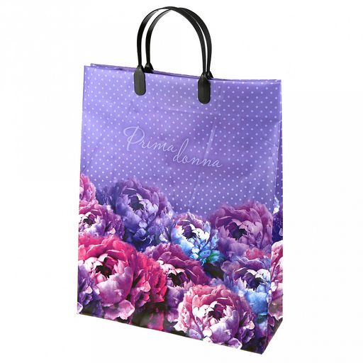 Пакет подарочный мягкий пластик с пластиковой ручкой 30х40см Примадонна, 150 мкм, ламинированный (Россия)
