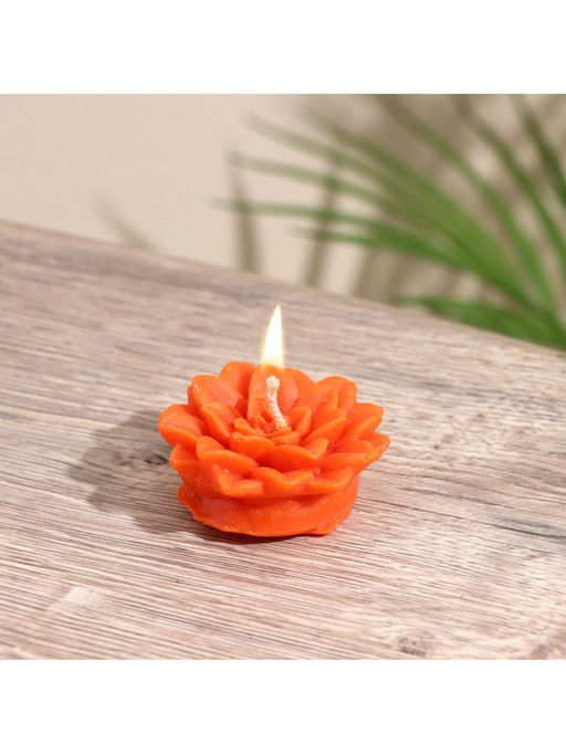 Цена за 2 шт. Свеча "Цветок" 5х5х2 см, соевый воск, микс