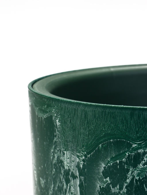 Кашпо для цветов «Микрит», 1.9 л, d=18 см, h=16.5 см, со вставкой, пластиковое, зелёное