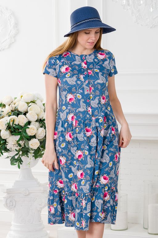 Платье женское из кулирки Кармелита Розы - Амадэль фото 3