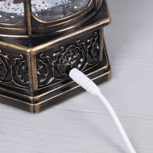 Светодиодная фигура «Фонарь с Дедом Морозом» 11.2×18.5×11.2 см, пластик, от батареек ААх3, USB, свечение тёплое белое